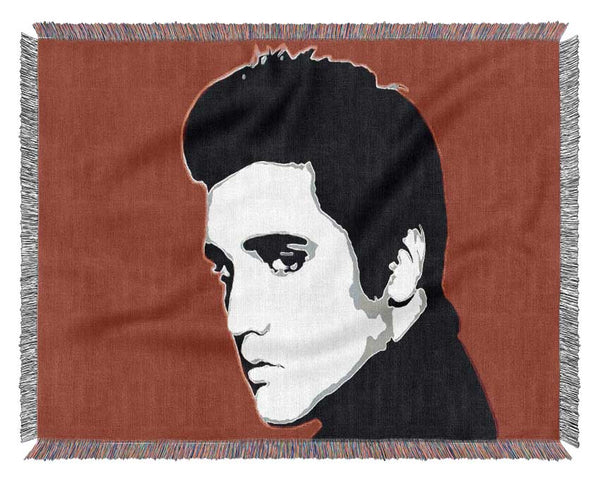 Elvis Portrait Red Woven Blanket
