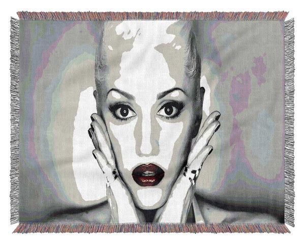 Gwen Stefani Red Lips Woven Blanket