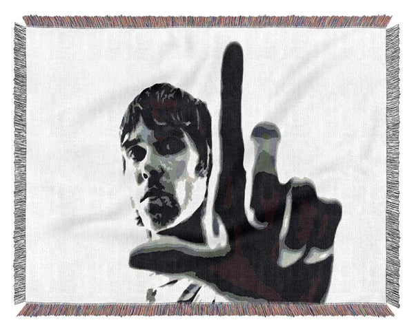 Ian Brown Look B n W Woven Blanket