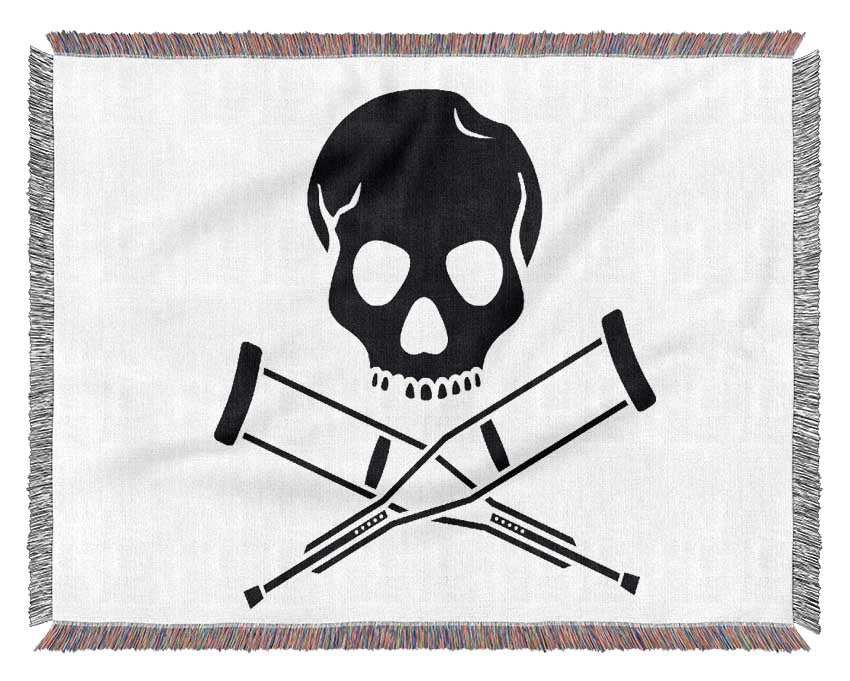 Jackass Skull n Bones B n W Woven Blanket