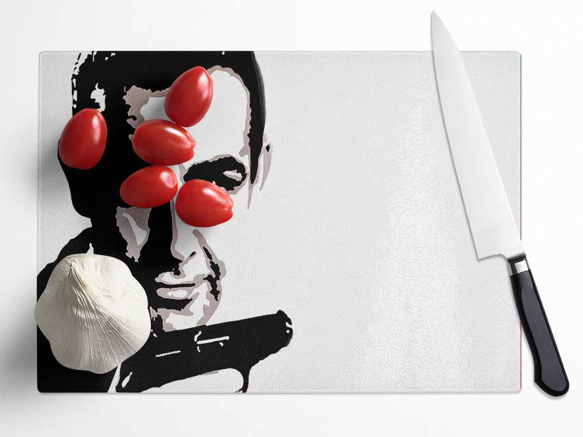 James Bond Sean Connery Glass Chopping Board