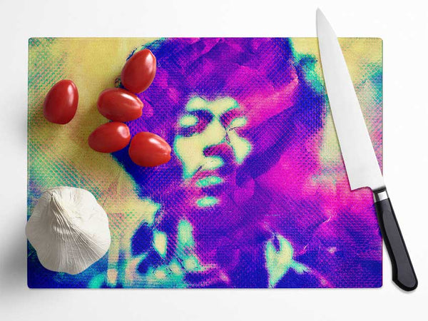 Jimi Hendrix Blur Glass Chopping Board