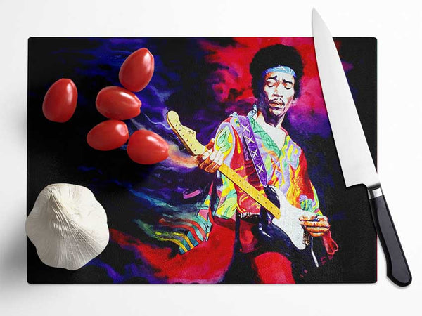 Jimi Hendrix Lightning Fast Glass Chopping Board