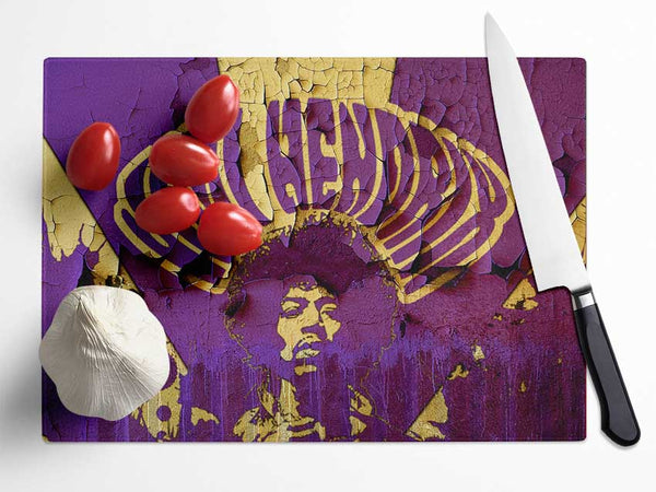 Jimi Hendrix Purple Haze Glass Chopping Board
