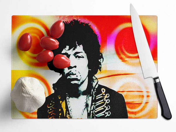 Jimi Hendrix Swirls Glass Chopping Board