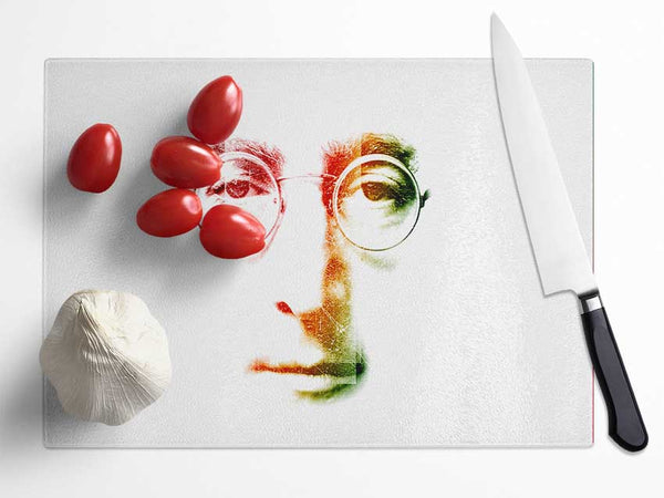 John Lennon Face Glass Chopping Board