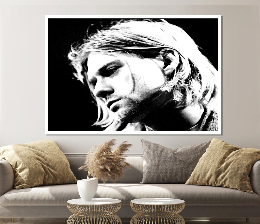 Kurt Cobain Face Print Poster Wall Art