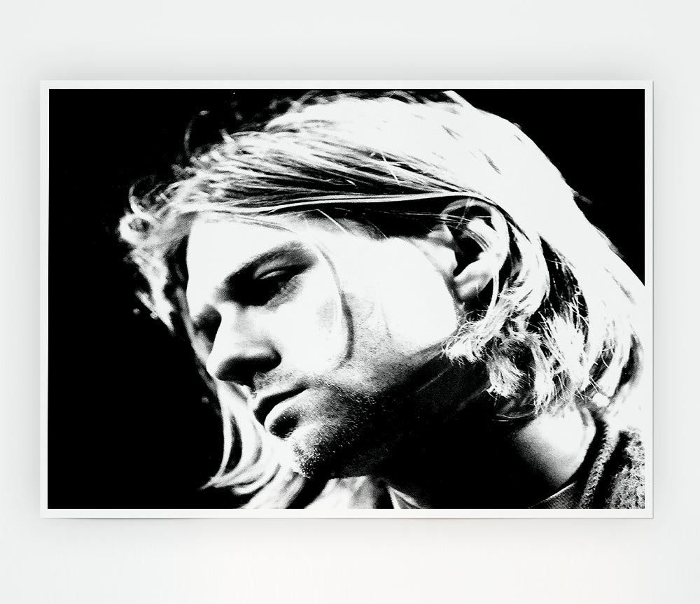 Kurt Cobain Face Print Poster Wall Art
