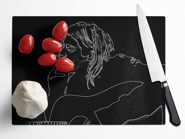 Kurt Cobain Exhale Glass Chopping Board