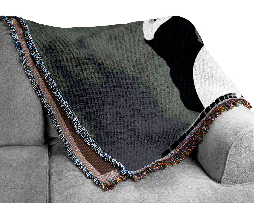 Kurt Cobain Guitar Smoke Woven Blanket
