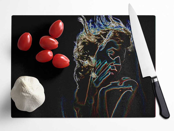 Kylie Minogue Psychedelic Glass Chopping Board
