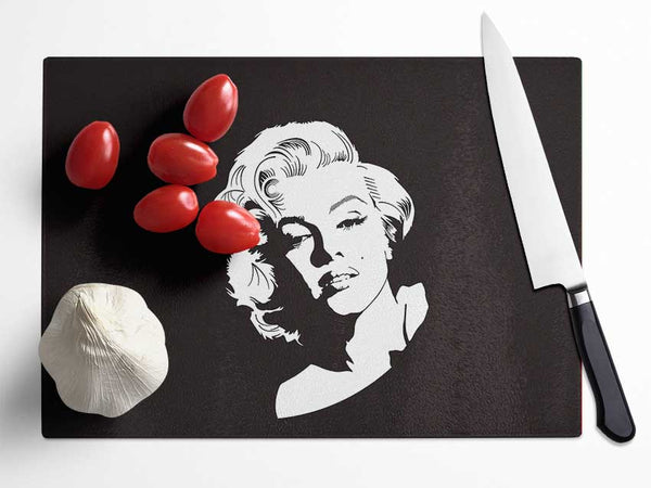 Marilyn Monroe Biography Glass Chopping Board