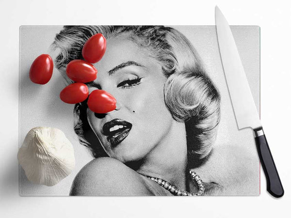 Marilyn Monroe Black And White Glass Chopping Board