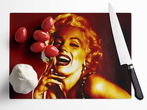 Marilyn Monroe Gold Glass Chopping Board