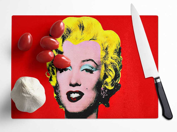 Marilyn Monroe Red Glass Chopping Board