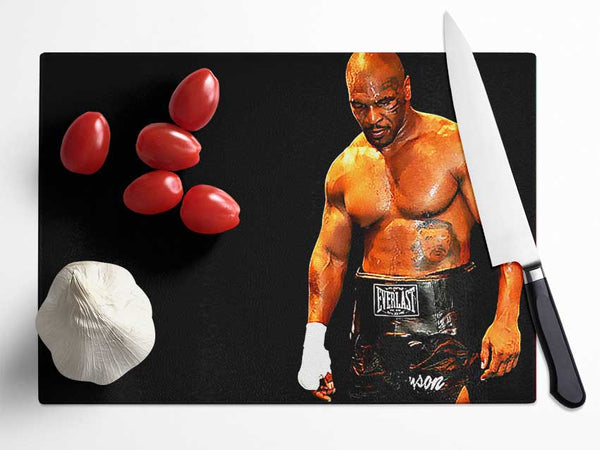 Mike Tyson Champion Glass Chopping Board