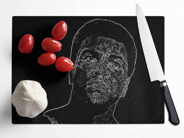 Muhammad Ali Face Glass Chopping Board