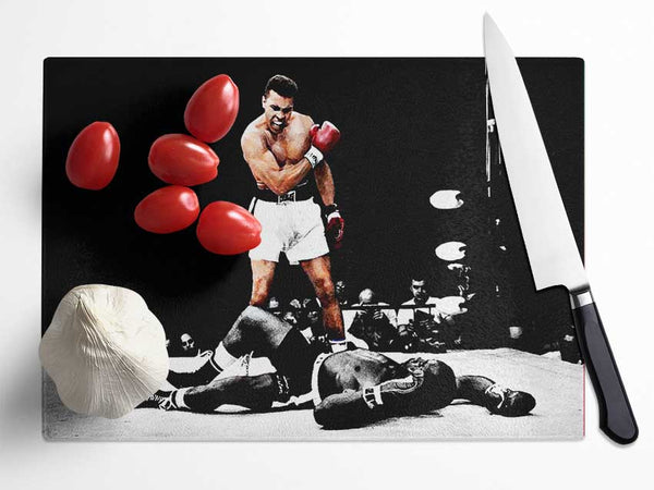 Muhammad Ali Knock Down Glass Chopping Board