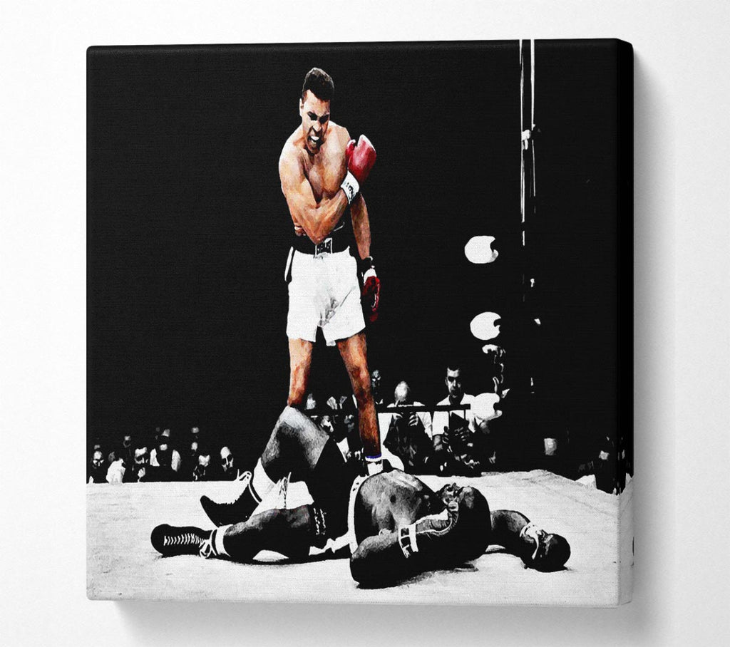 Picture of Muhammad Ali Knock Down Square Canvas Wall Art