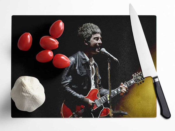 Noel Gallagher On Stage Glass Chopping Board