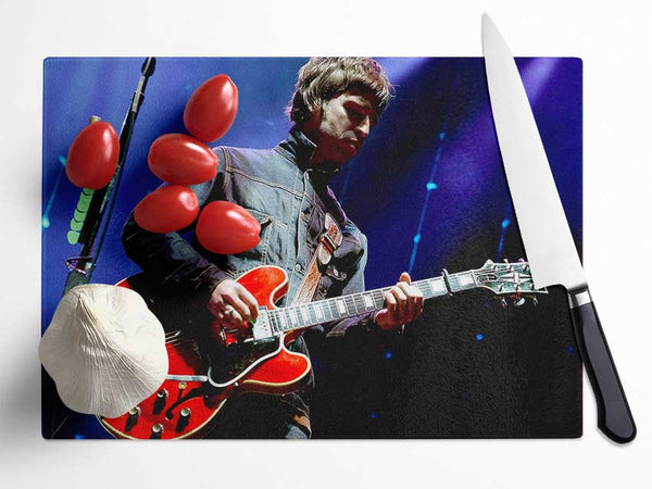 Noel Gallagher Playing Guitar Glass Chopping Board