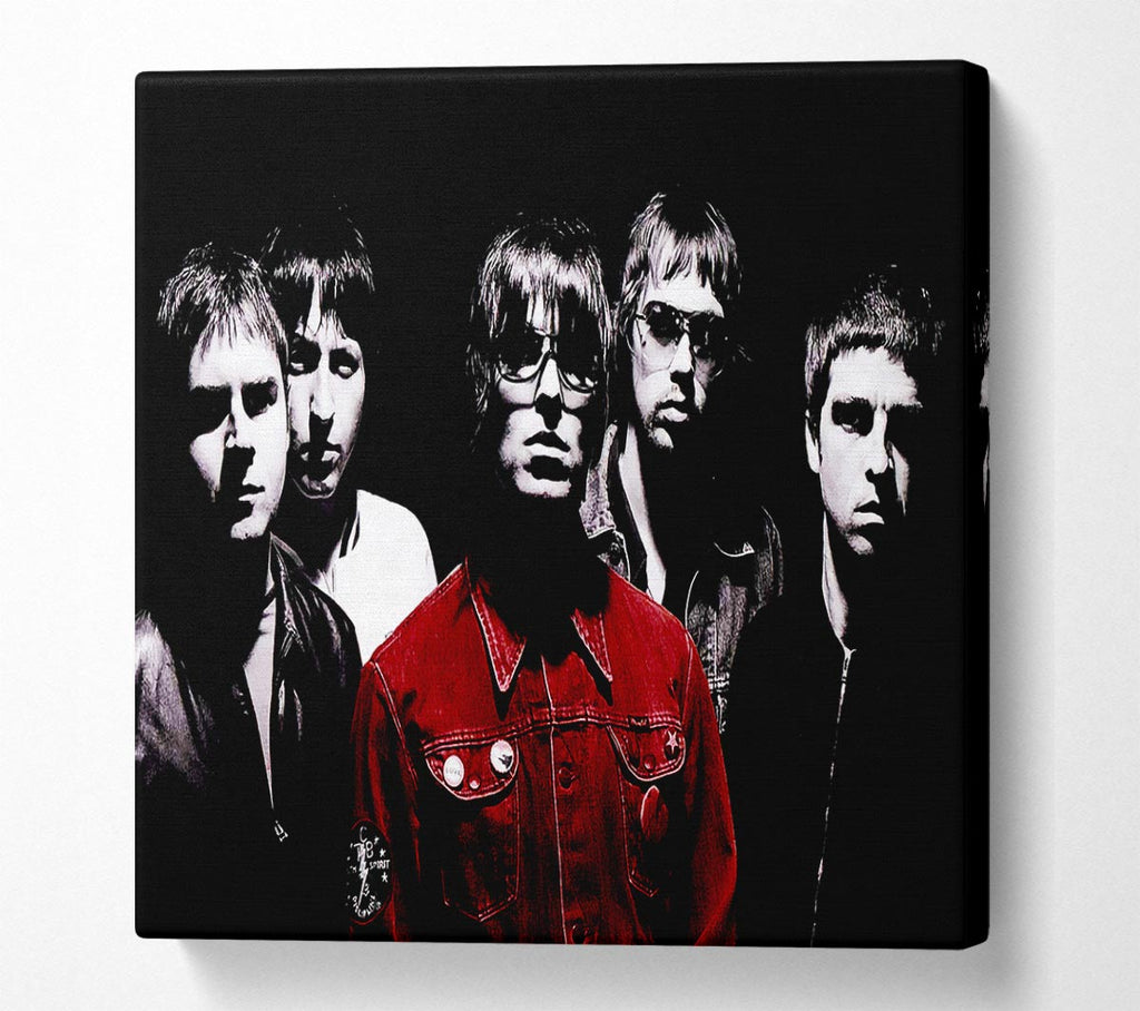 Picture of Oasis Liam Red Coat B n W Square Canvas Wall Art