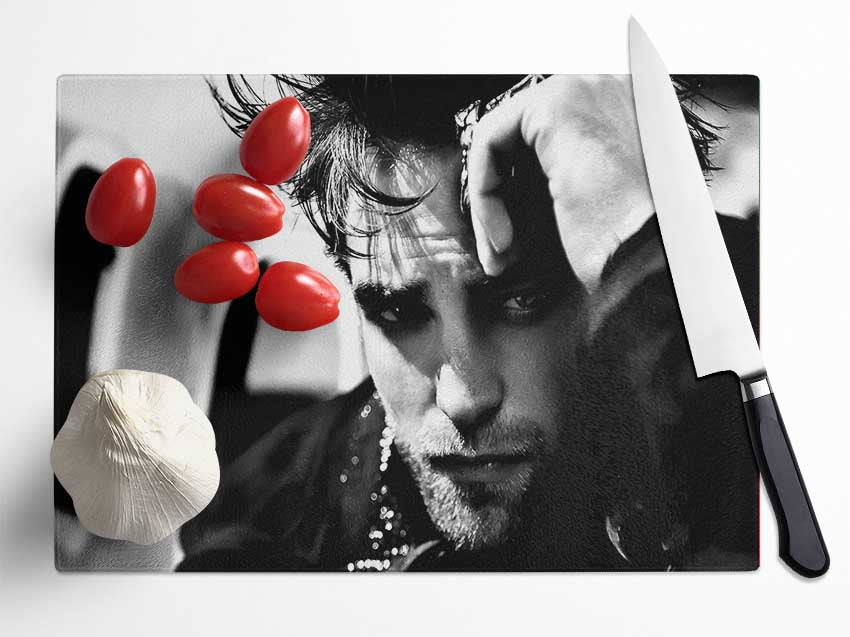 Robert Pattinson Glass Chopping Board