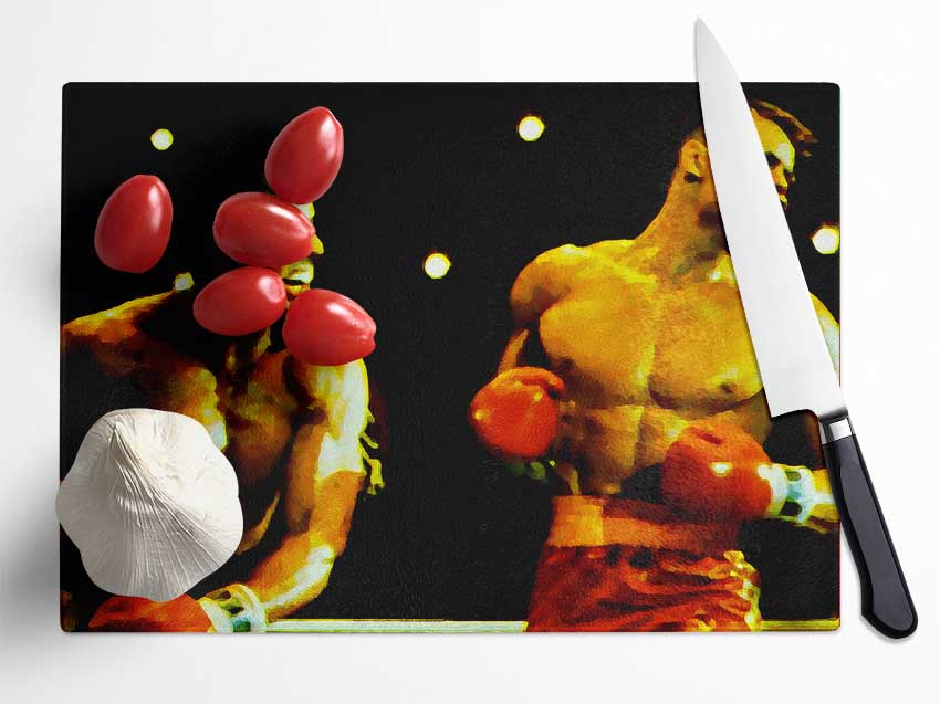 Rocky Fighting Back Glass Chopping Board