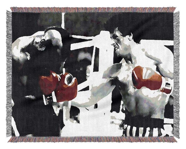 Rocky 3 Red Boxing Gloves Woven Blanket