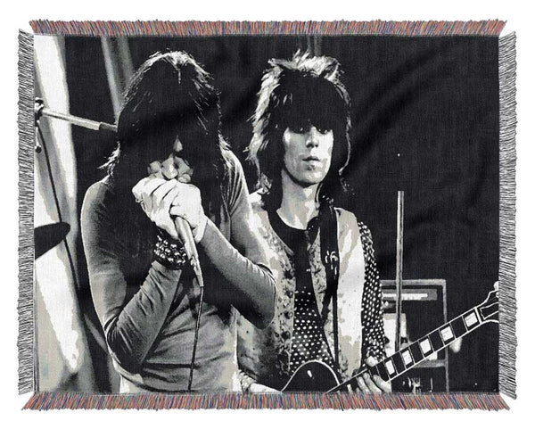 Rolling Stones Early Days On Stage Woven Blanket