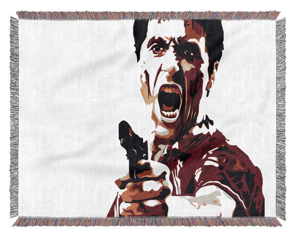 Scarface Al Pacino Red Woven Blanket