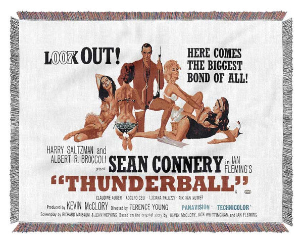 Sean Connery Thunderball Woven Blanket