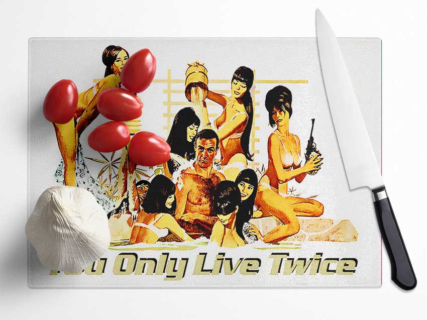 Sean Connery You Only Live Twice Glass Chopping Board