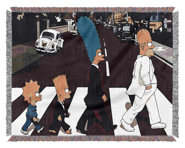 Simpsons Abbey Road Woven Blanket