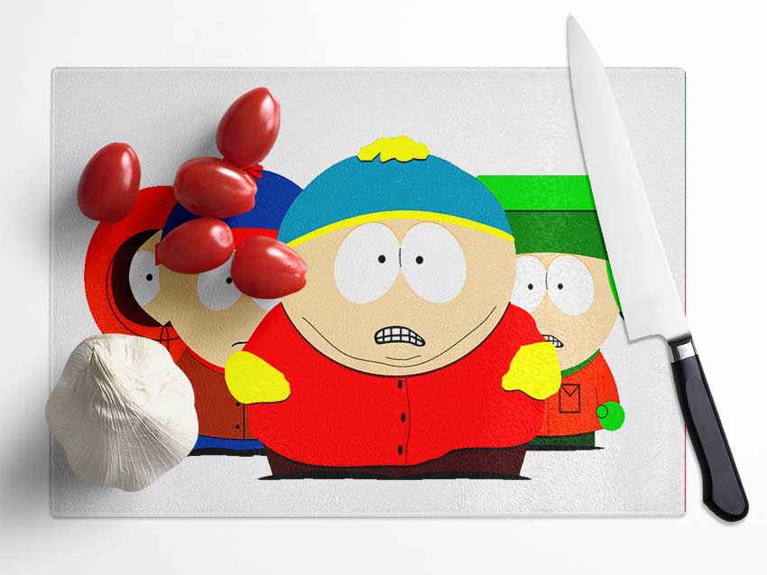 South Park Characters Glass Chopping Board