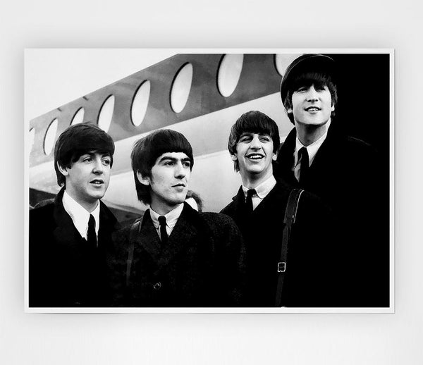 The Beatles Just Landed Print Poster Wall Art