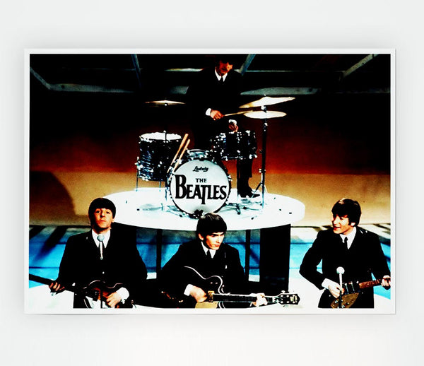 The Beatles On Stage Print Poster Wall Art