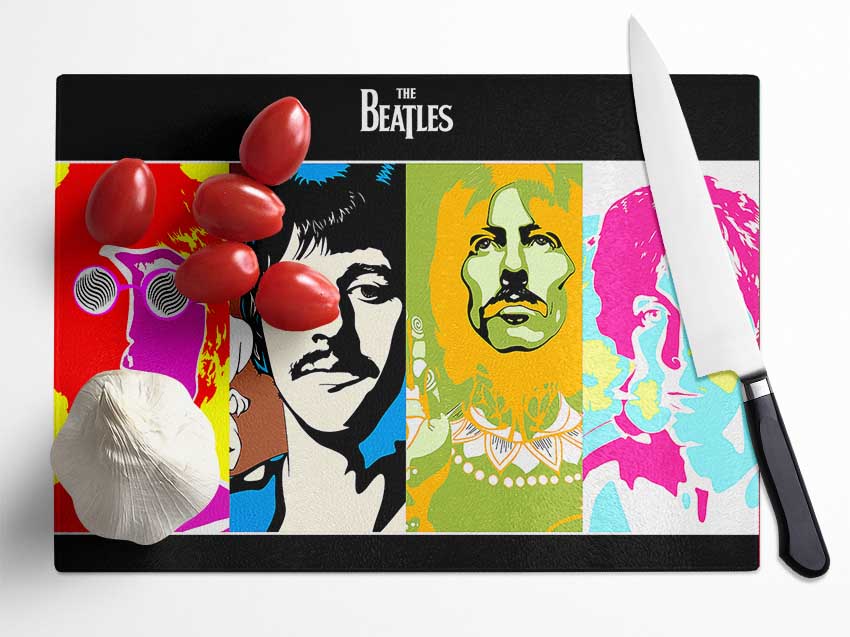 The Beatles Glass Chopping Board