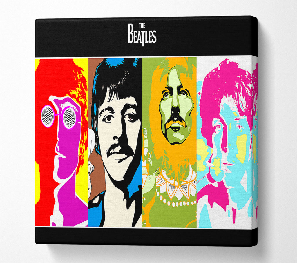 A Square Canvas Print Showing The Beatles Square Wall Art