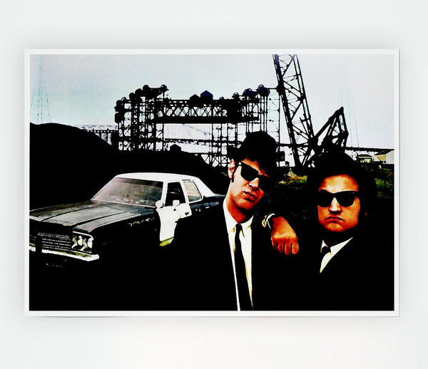 The Blues Brothers Police Car Print Poster Wall Art