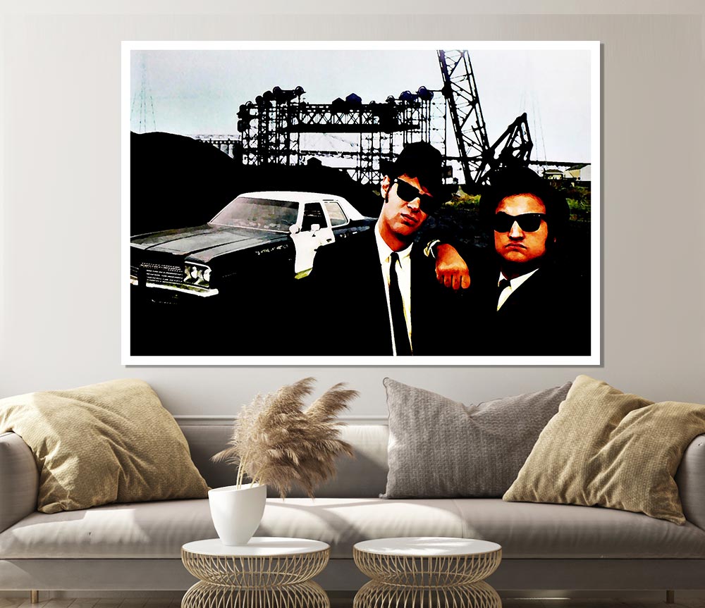 The Blues Brothers Police Car Print Poster Wall Art