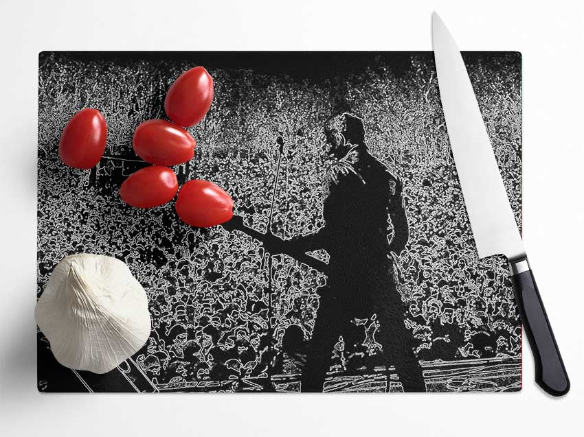 The Clash At Hide Park Glass Chopping Board