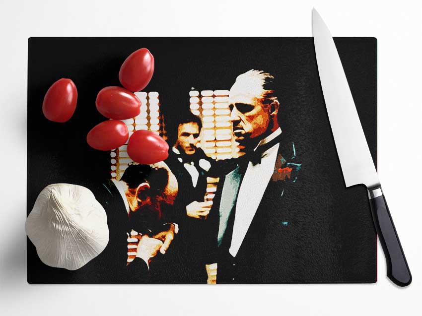 The Godfather Kiss Of Respect Glass Chopping Board