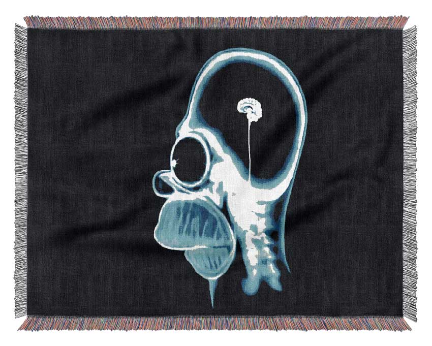 The Simpsons Homer Small Brain Blue Woven Blanket