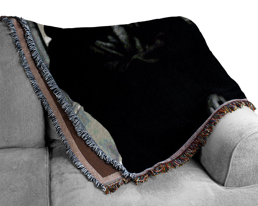 The Three Stooges Head Clamp Woven Blanket