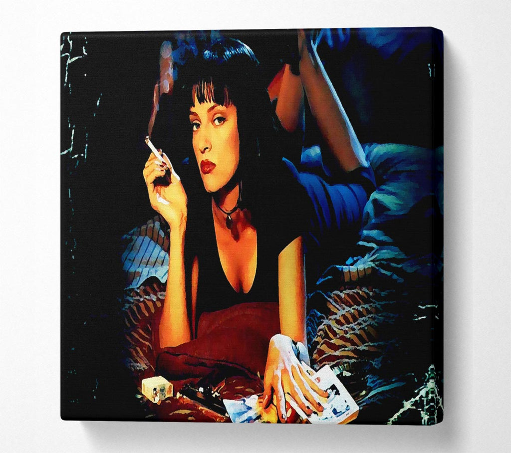 Picture of Uma Thurman Is Mia Pulp Fiction Square Canvas Wall Art