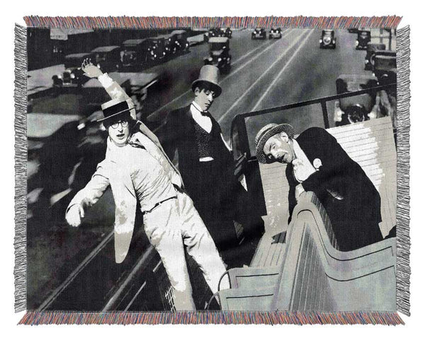 Harold Lloyd Bus Ride Woven Blanket