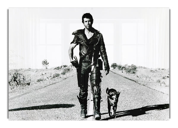 Mad Max Highway Walk With Dog B~w