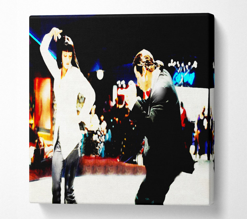 A Square Canvas Print Showing Pulp Fiction Dance Off Mia Square Wall Art