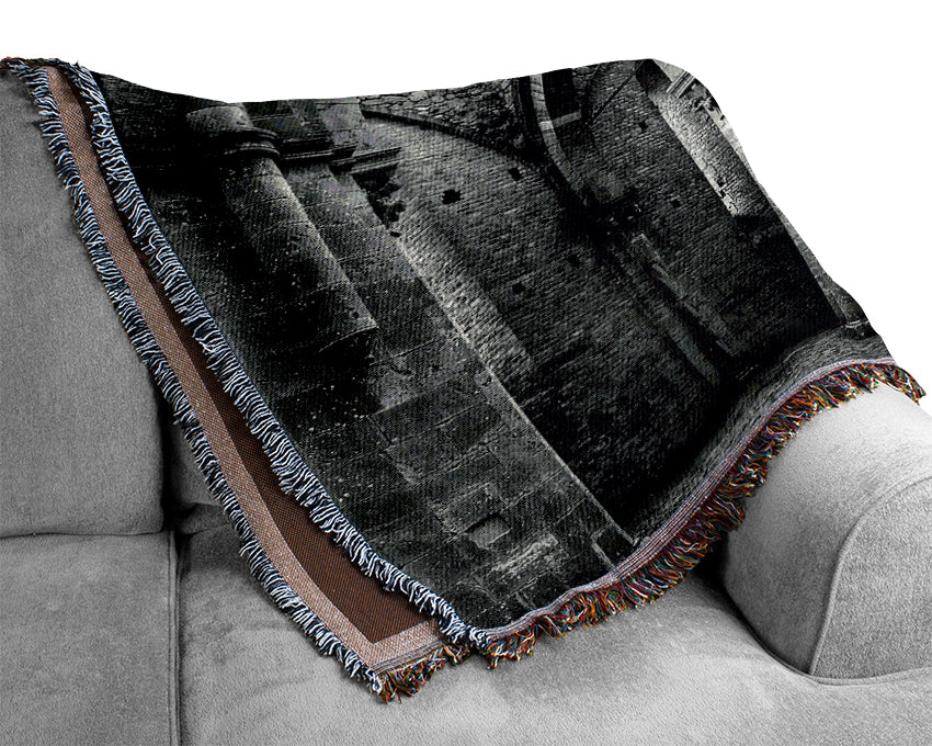 Old Building Woven Blanket